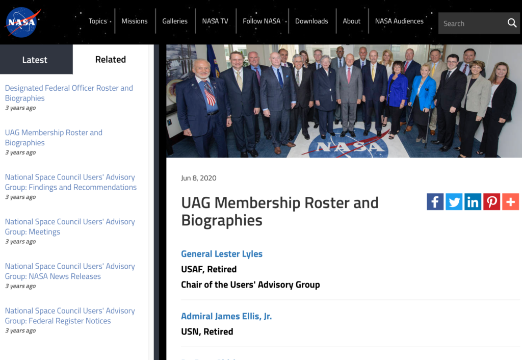 After 2 Years Of Fumbling – A New National Space Council Users Advisory Group (UAG)