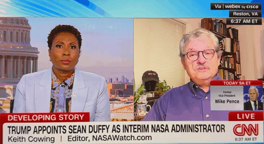 NASAWatch On CNN: Budget, Layoffs, Science, & Sean Duffy