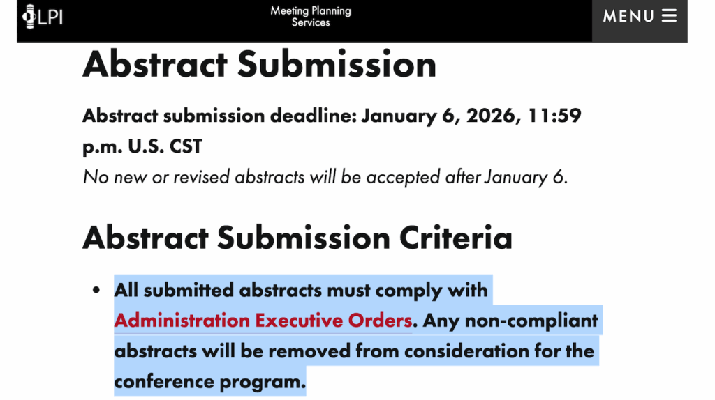 Lunar and Planetary Science Conference DEI Issues Reappear